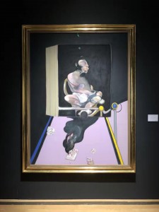 Picture 2: Francis Bacon's Study for Portrait, 1977, oil and dry transfer lettering on canvas, 198.2 x 147.7 cm