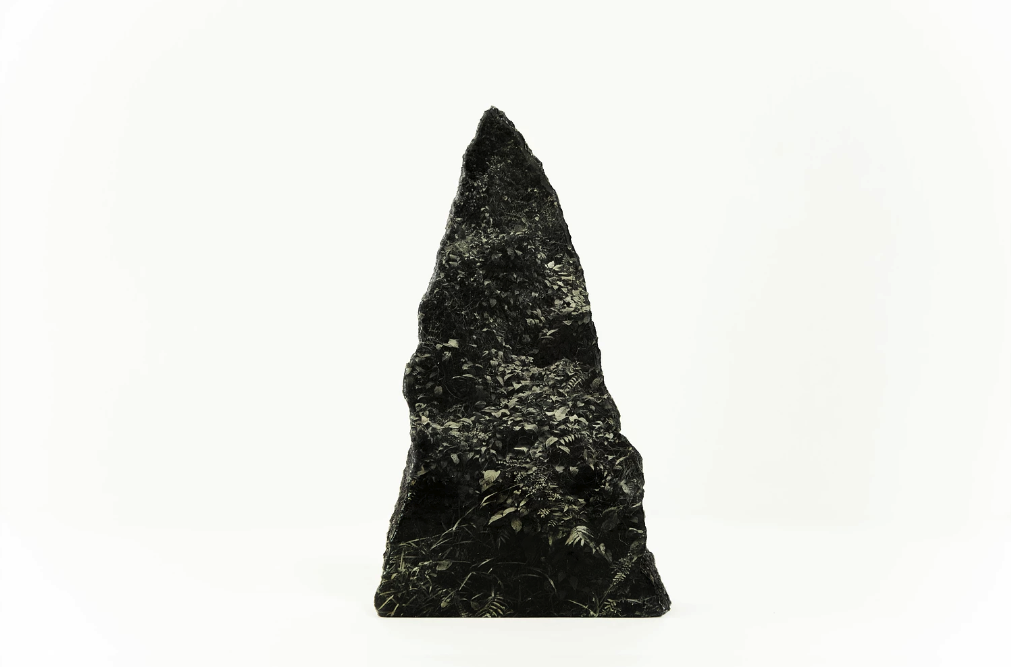 Zen Teh, Garden State Palimpsest, 2017, photographic sculpture, ink on stone, dimensions variable