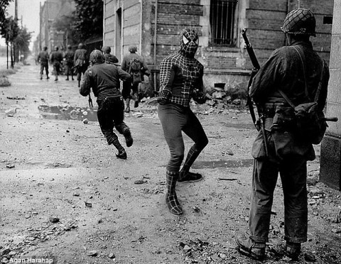Achtung… it’s Spider-Man! Incredible photos reveal how Batman, Superman and friends helped the Allies win World War Two | Daily Mail
