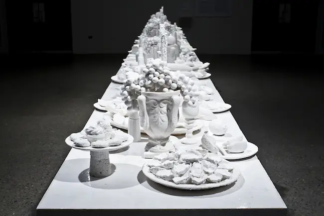Ken and Julia Yonetani, The Last Supper, 2014, Murray River Salt, 9 x .72 x 1.22 meters