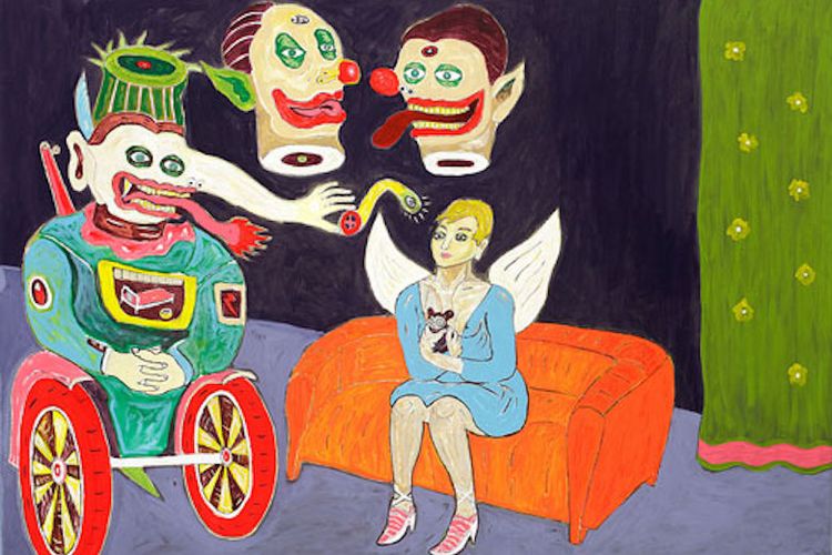 Lukisan karya Heri Dono, An Angel with-Clowns, 2009.(Arsip Heri Dono)