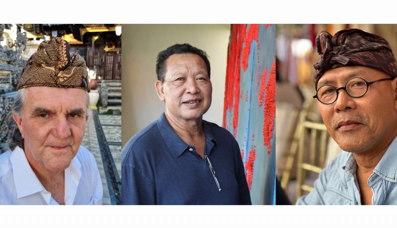 NusaBali.com - Konsep dan bentuk tindak rupa seniman Jango Pramartha dan mendiang Made Wianta dalam proyek seninya “Drawing Cosmic Mantra”, bersama seniman Australia Paul Trinidad. -IST