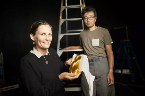 Artists Ken and Julia Yonetani will transform gold thread in to a giant pyramid for the Biennale of Australian Art | The Courier