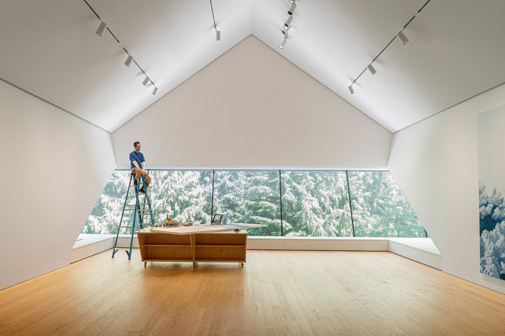 Manabu Ikeda in the Audain Art Museum. Photo by Michael Levin.