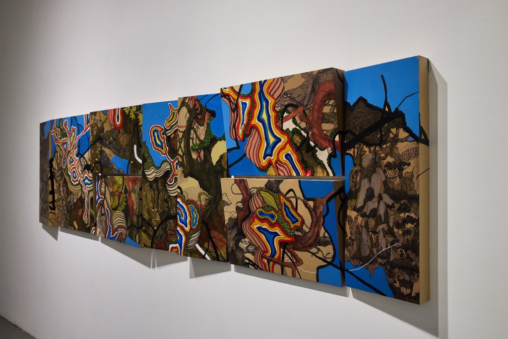 Exhibition view of 'Kemalezedine; Epigraphic Landscape of Balinese Painting' at Mizuma Gallery Singapore, 2024. Photography by Wong Jing Wei, courtesy of Mizuma Gallery.