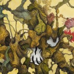 Kemalezedine, Macan Lingsir #6, 2025, ink and oil on canvas, 120 × 250 × 4.5 cm